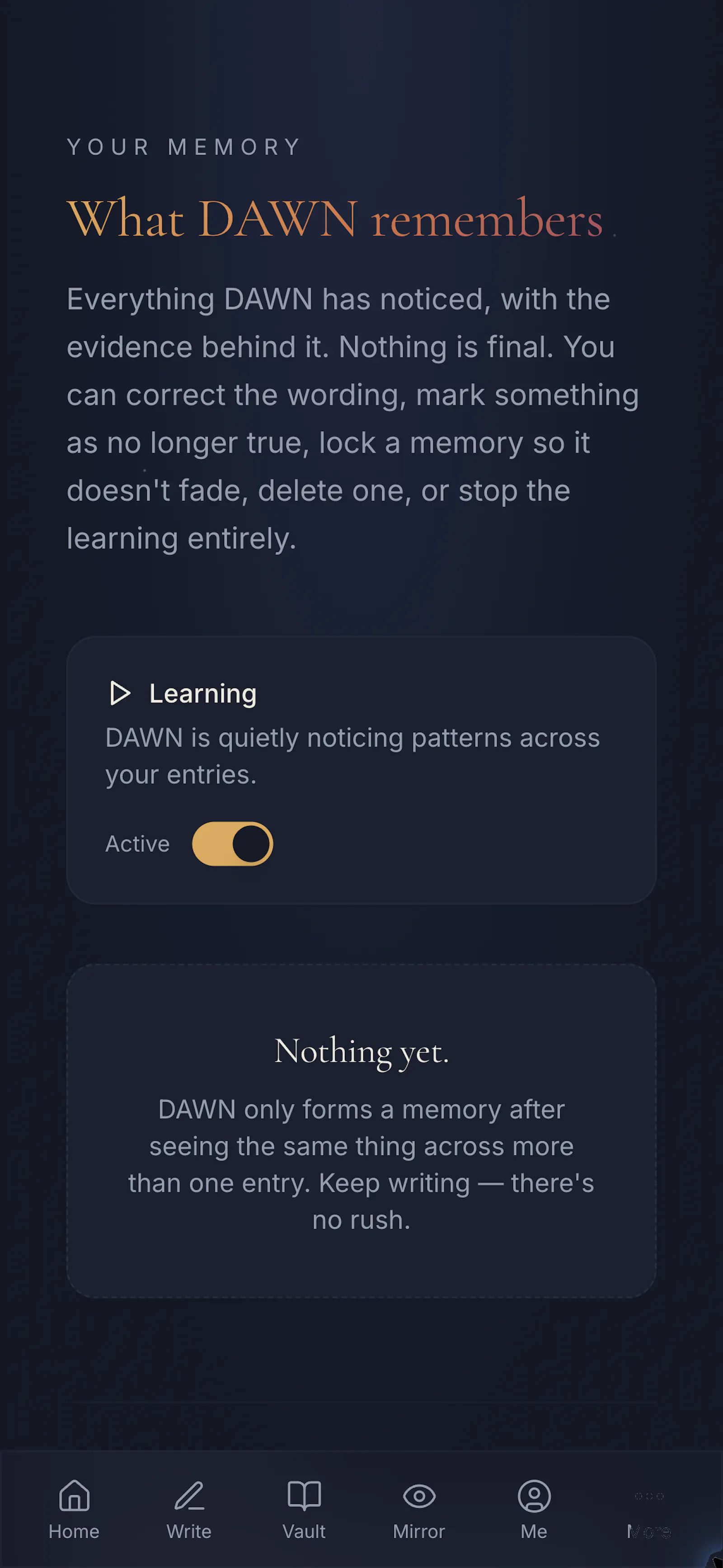 DAWN Vault journal for your inner world screenshot 6