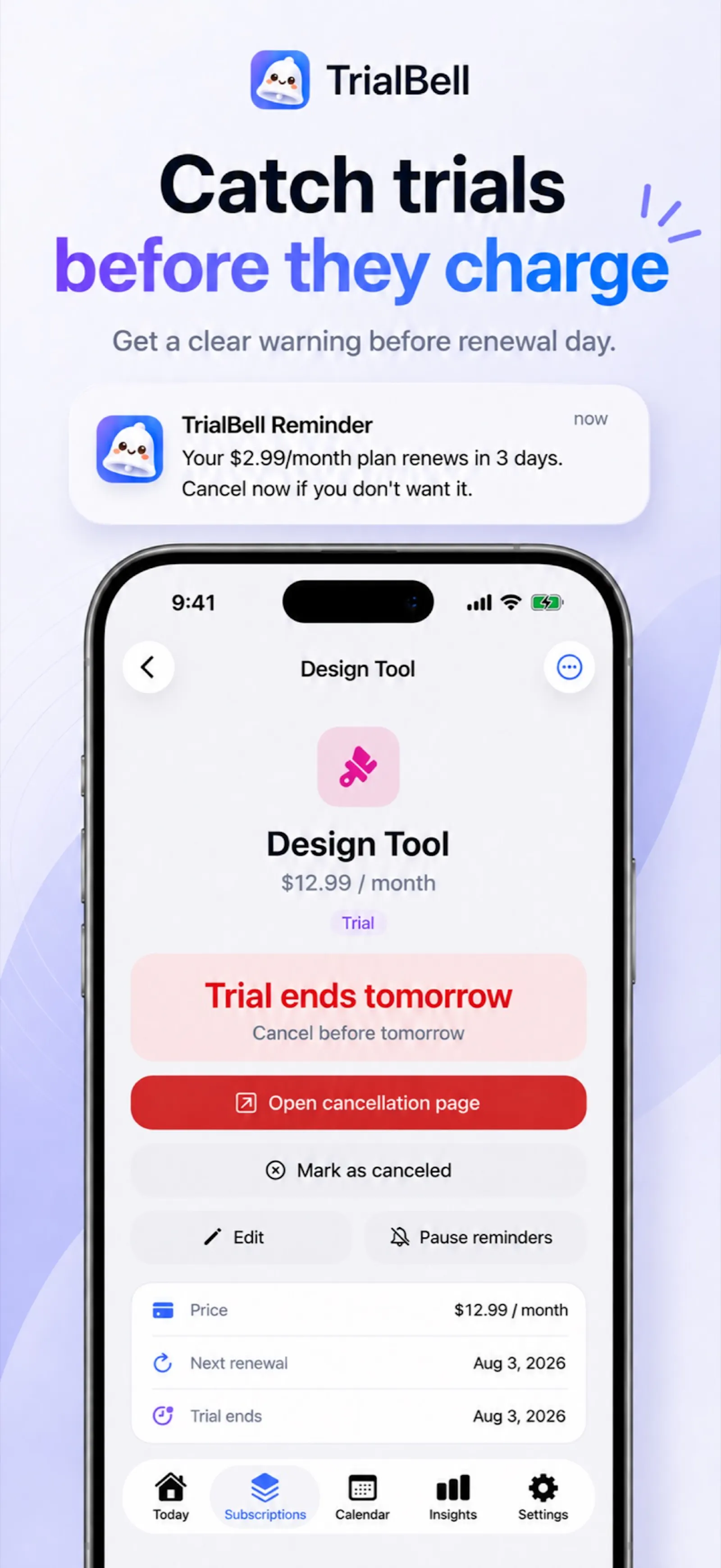 TrialBell screenshot 3