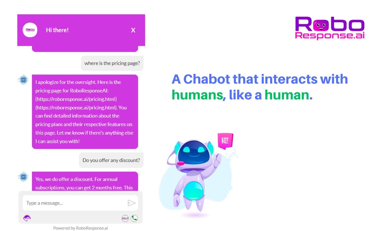 Roboresponseai - SaaS AI 챗봇, 라이브 채팅 귀하의 웹 사이트에 맞춤화되었습니다. 미디어 4