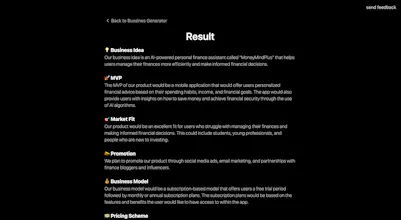 Business Idea Generator AI gallery image
