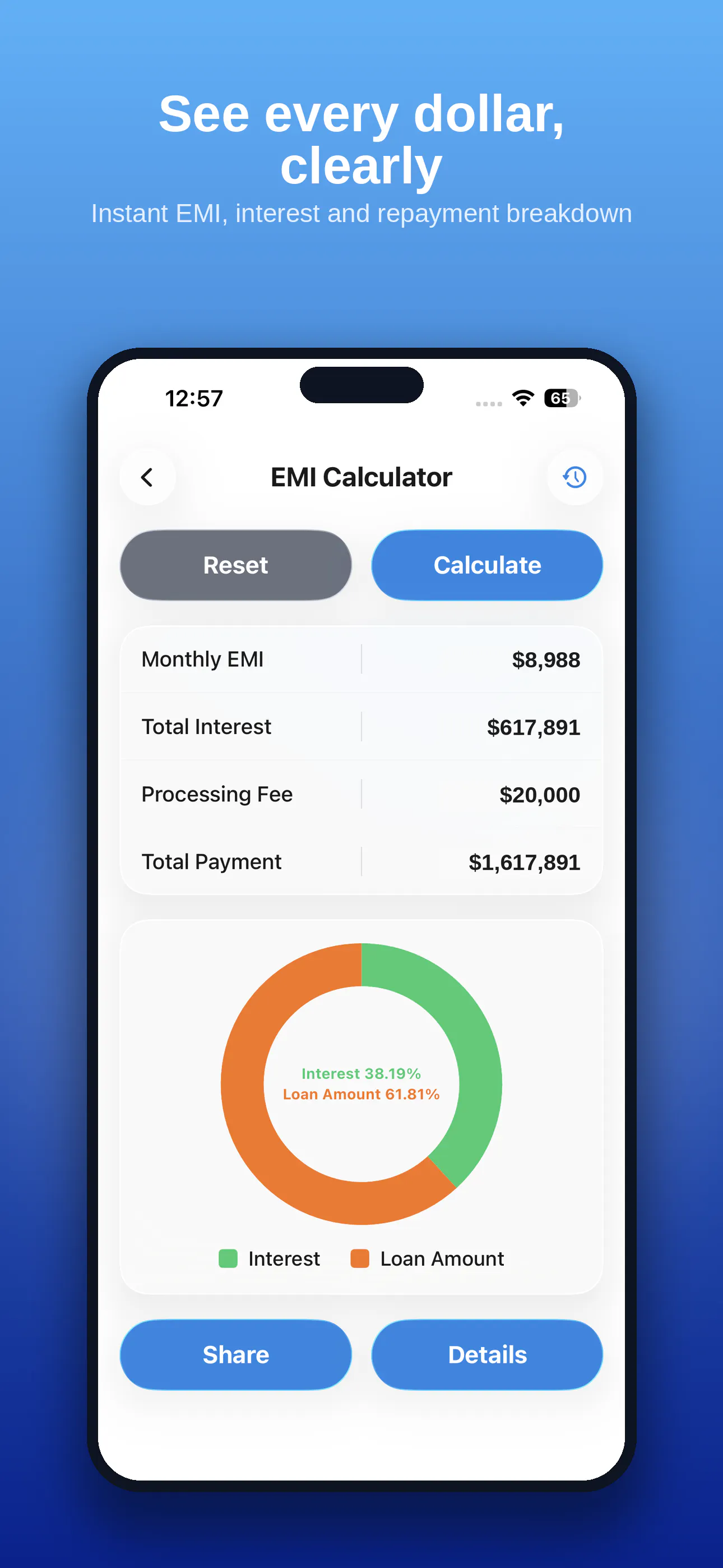 Finora: EMI Loan Calculator gallery image