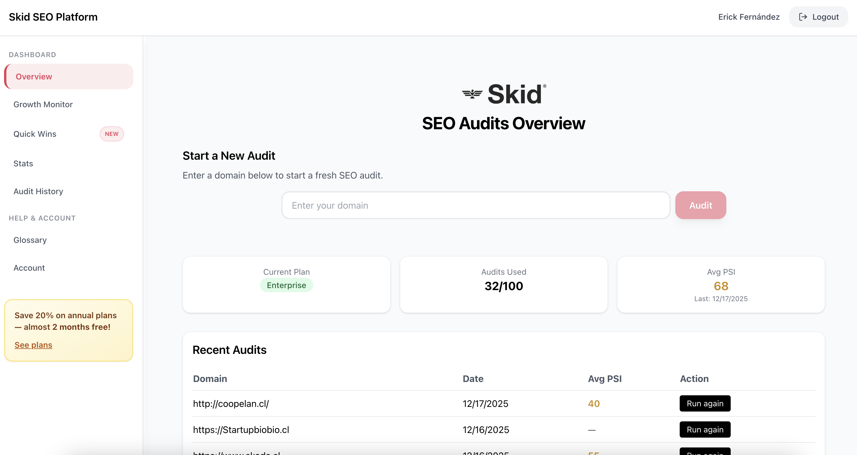 Skid Platform - Screenshot 2 showing product features and functionality