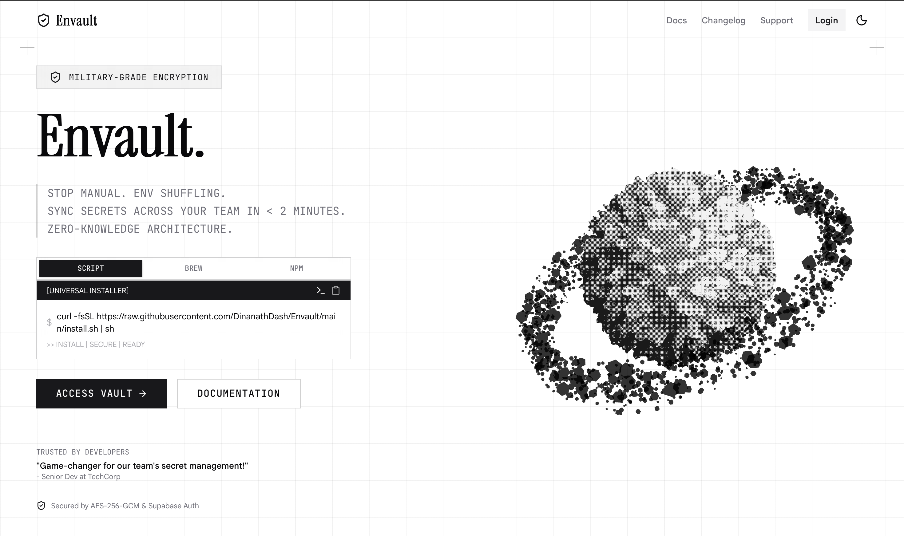 Envault - Main product screenshot demonstrating key features and user interface