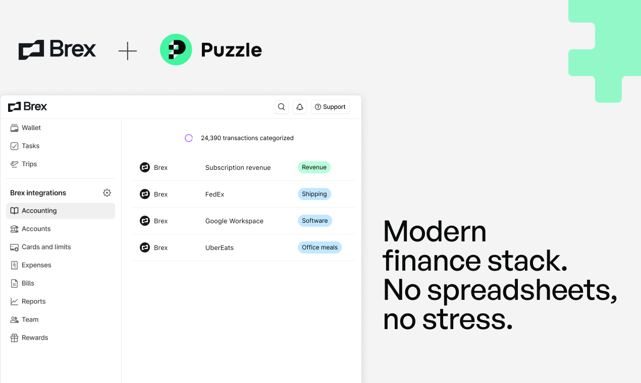 Brex 1-Click Accounting dall'API di Puzzle - Il modo più veloce per fare la contabilità media 3