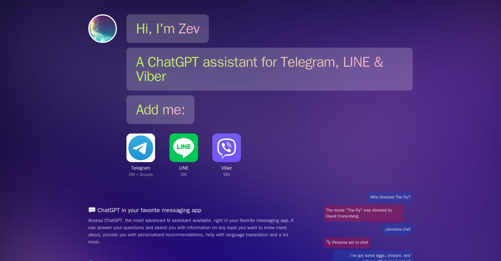 เซฟบอท - ผู้ช่วย Chatgpt สำหรับ Telegram, Line & Viber media 1