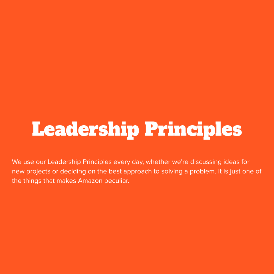 Amazon Leadership Principles Slide Deck