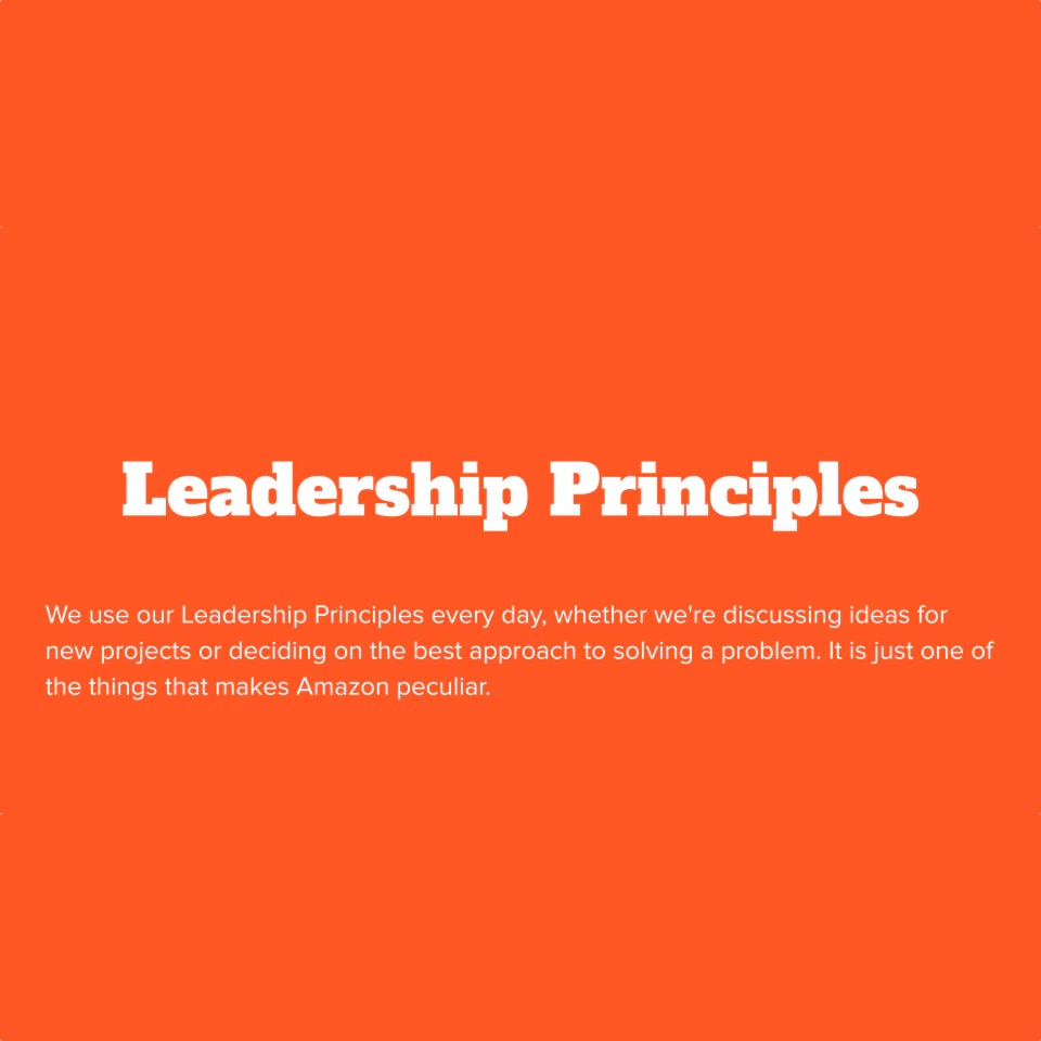 Amazon Leadership Principles Slide Deck