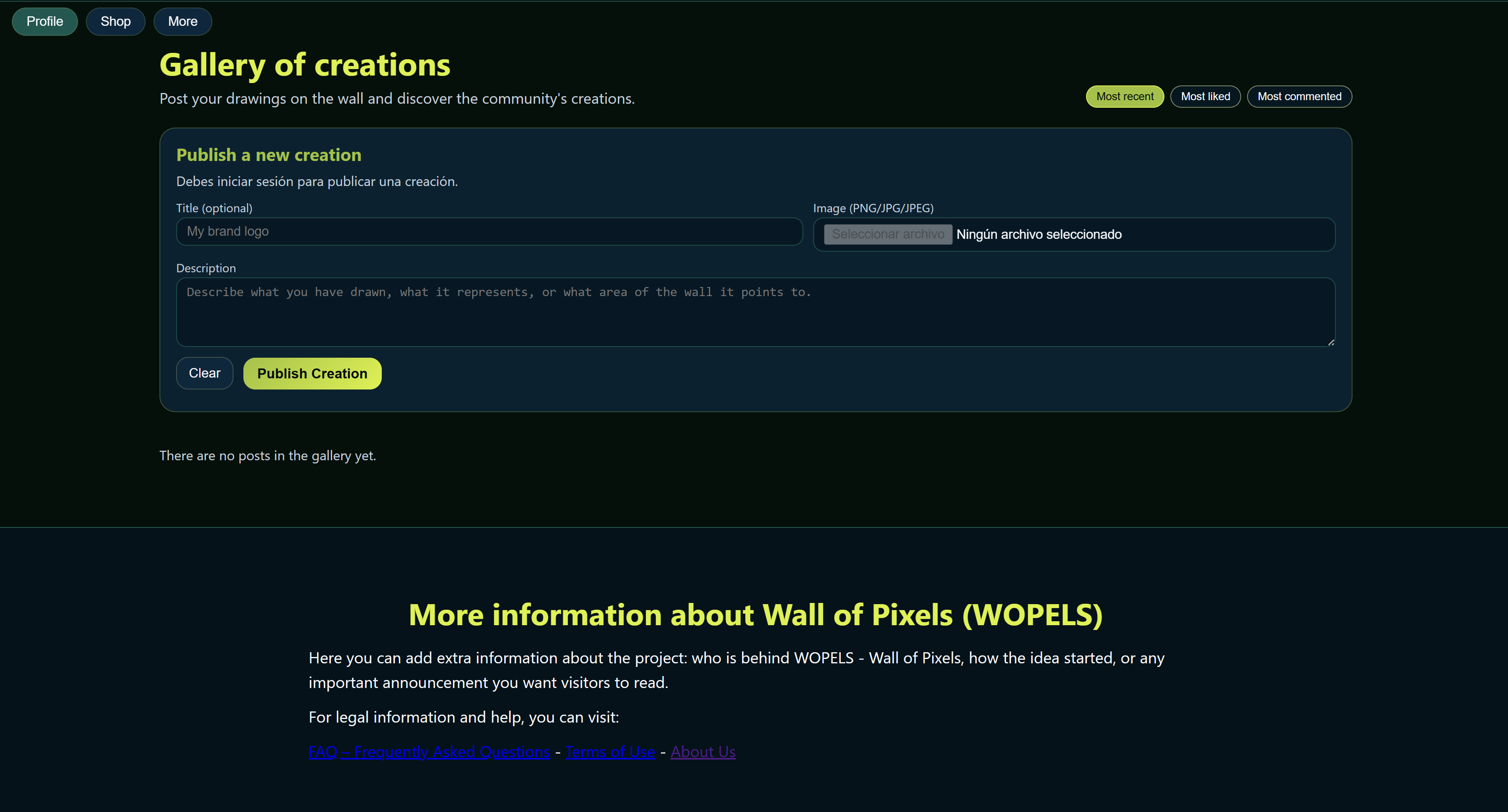 WOPELS - Wall of Pixels - Screenshot 4 showing product features and functionality
