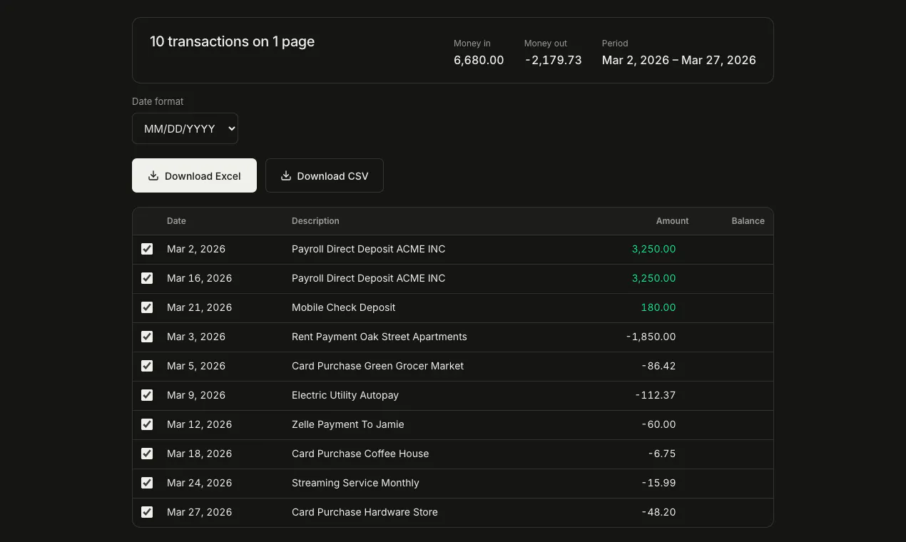 Bank Statement Converter gallery image
