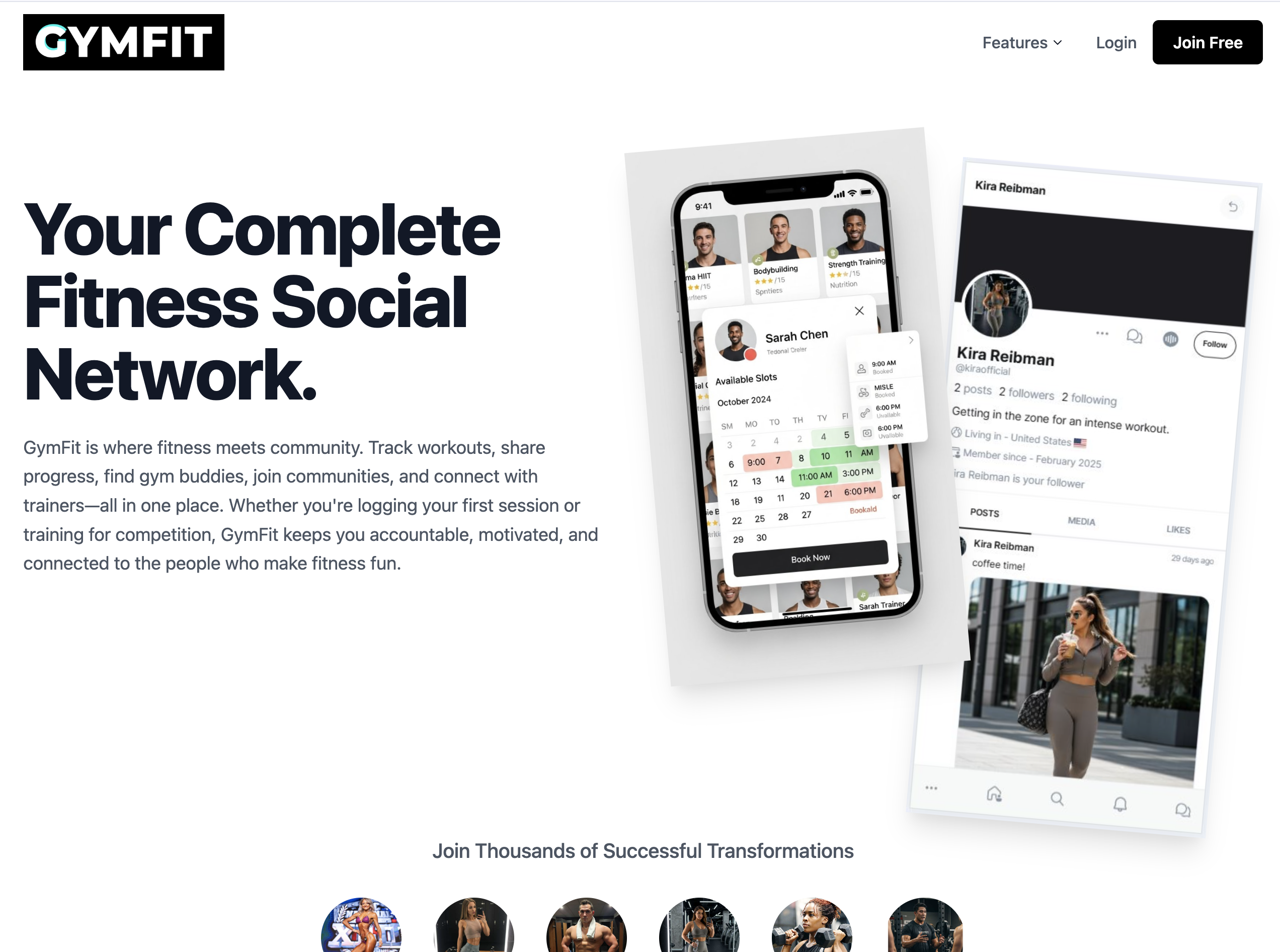 Gymfit.me - Main product screenshot demonstrating key features and user interface