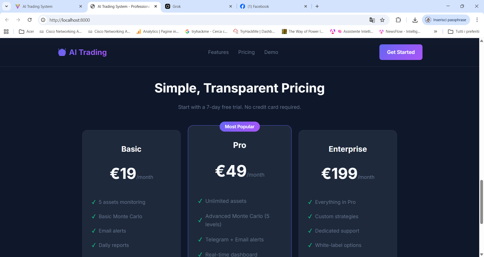 Ai trading system - Screenshot 5 showing product features and functionality