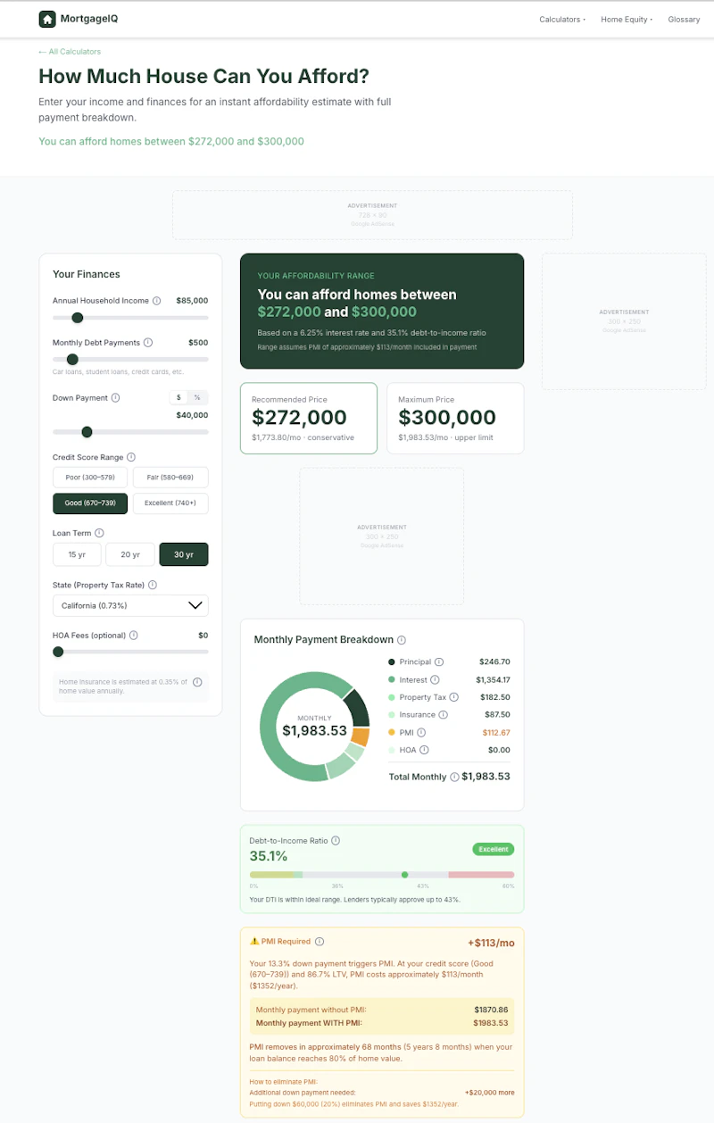 MortgageIQ — Free Mortgage Calculators screenshot 1
