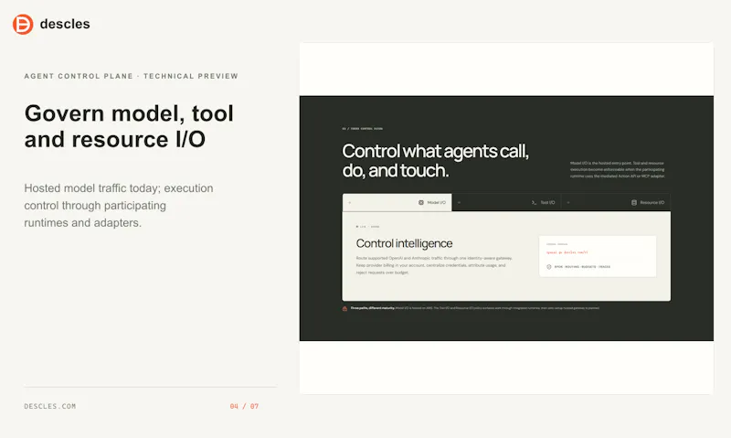 Descles agent control plane screenshot 3