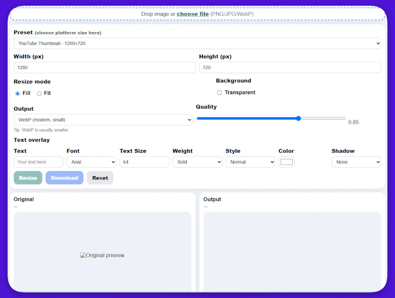 Social Image Resizer screenshot 1