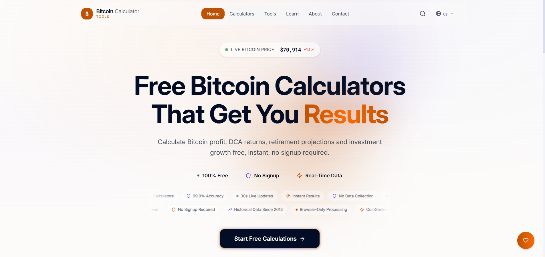 Bitcoin Calculator Tool