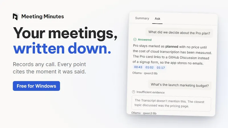 Meeting Minutes screenshot 1 (video preview)