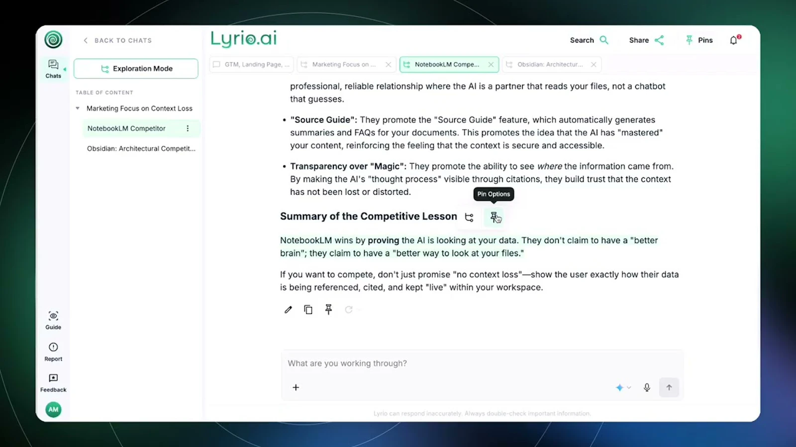 Lyrio AI Workspace screenshot 1 (video preview)