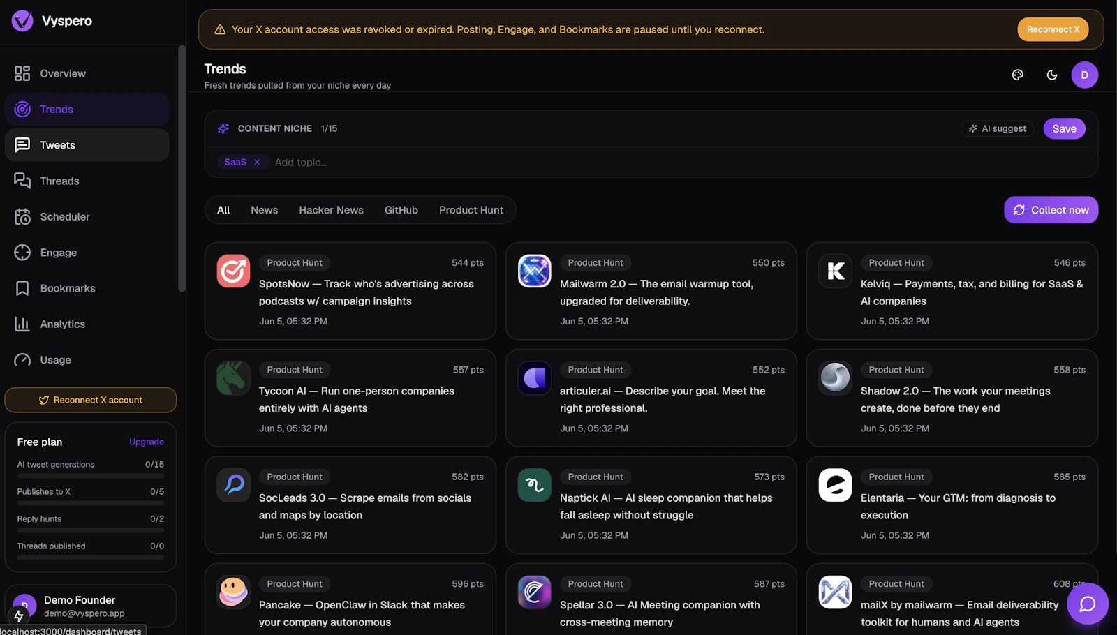 Vyspero screenshot 2