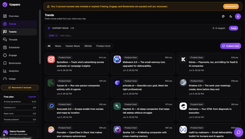 Vyspero screenshot 2
