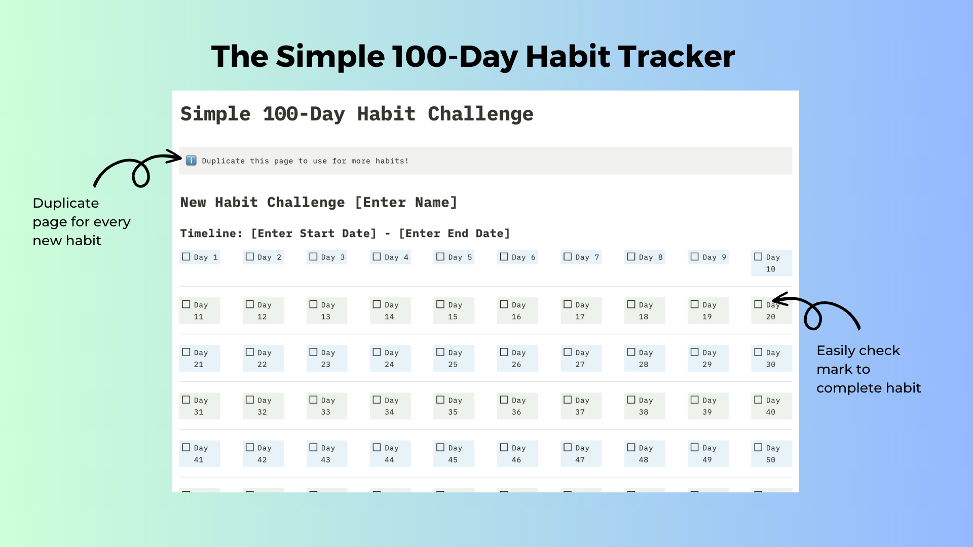 Tracker d'habitude à 100 jours media 3
