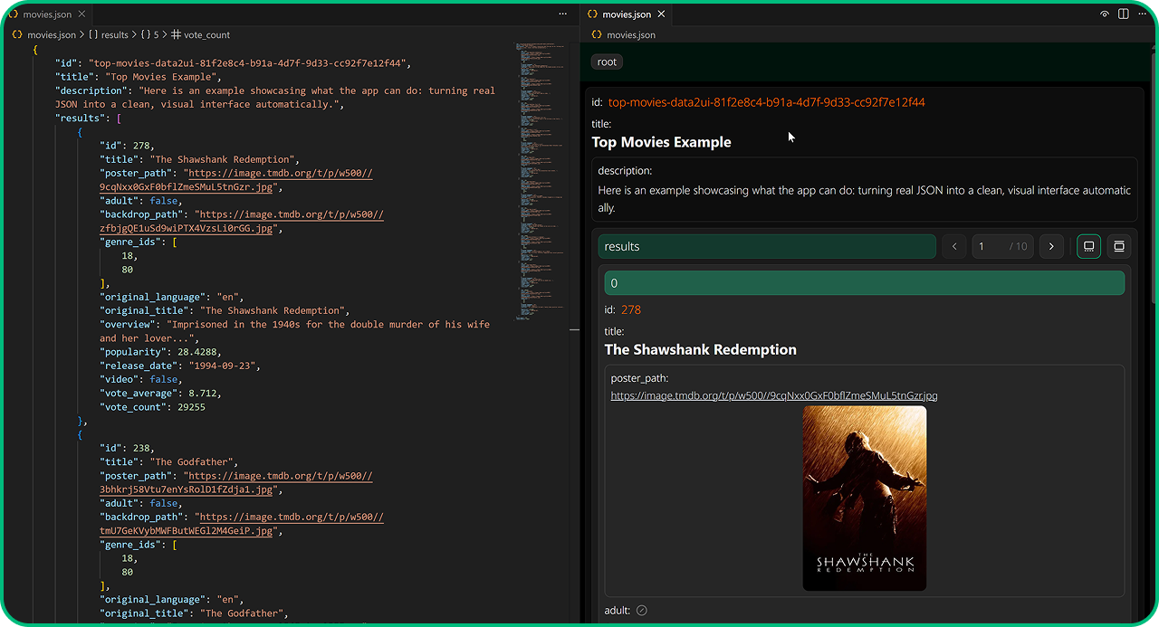 data2ui - Screenshot 3 showing product features and functionality