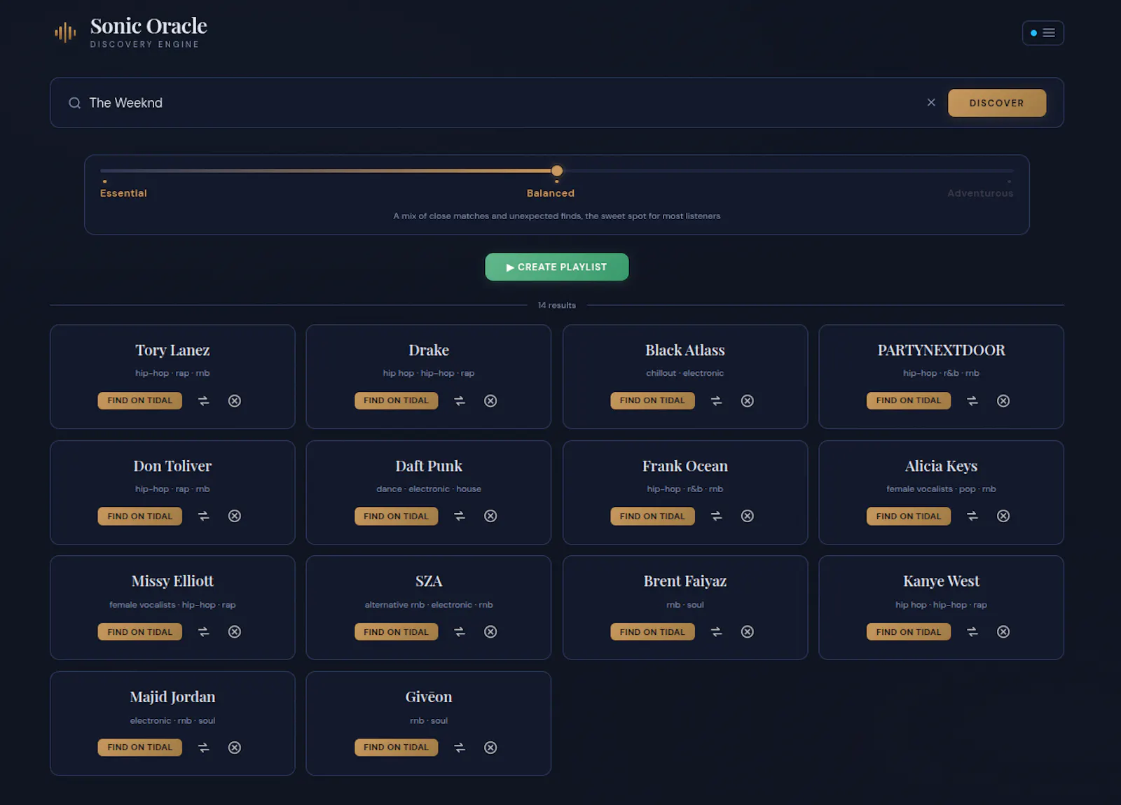 Sonic Oracle, Music Discovery Engine screenshot 3