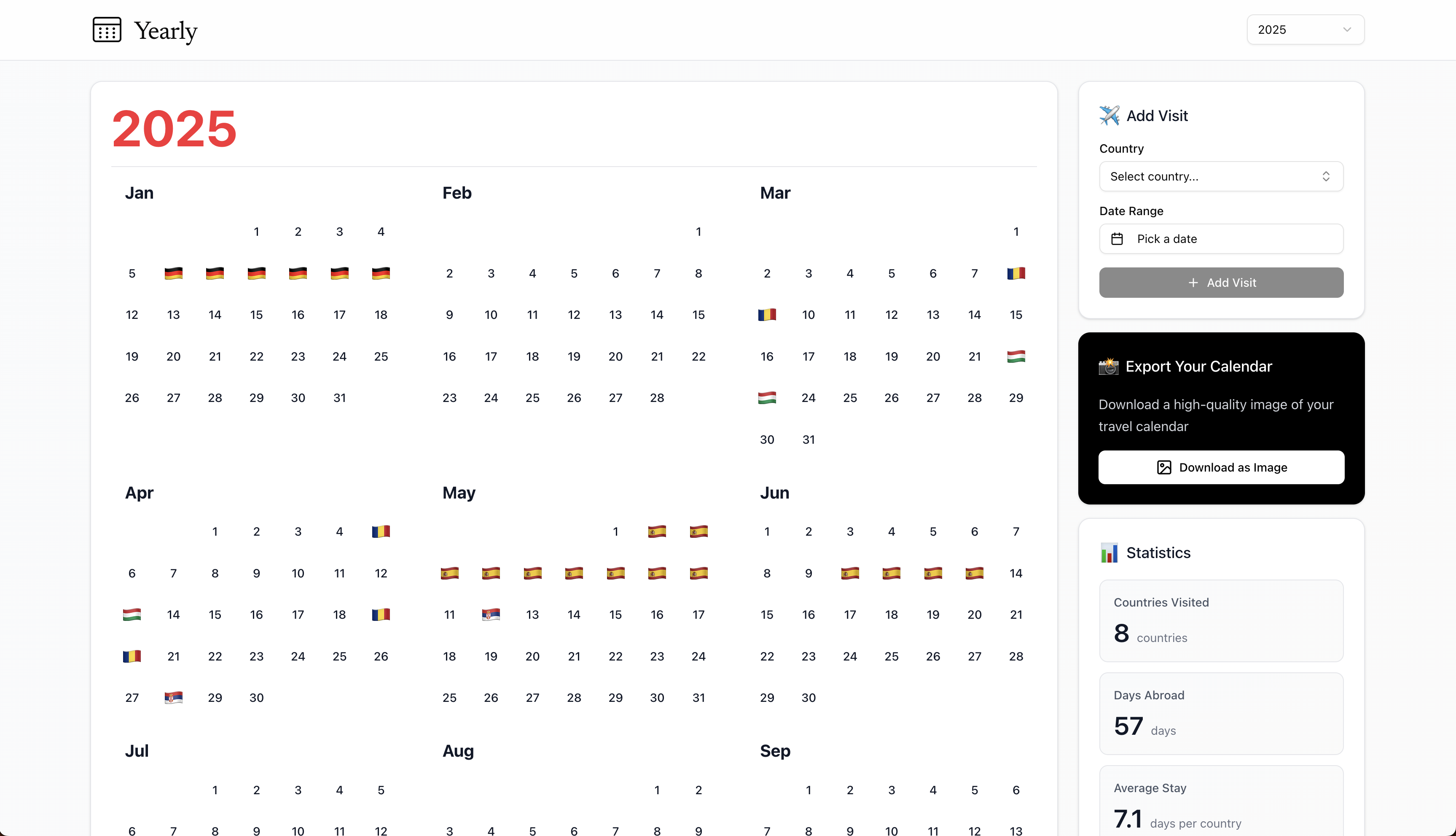 Yearly - Screenshot 2 showing product features and functionality