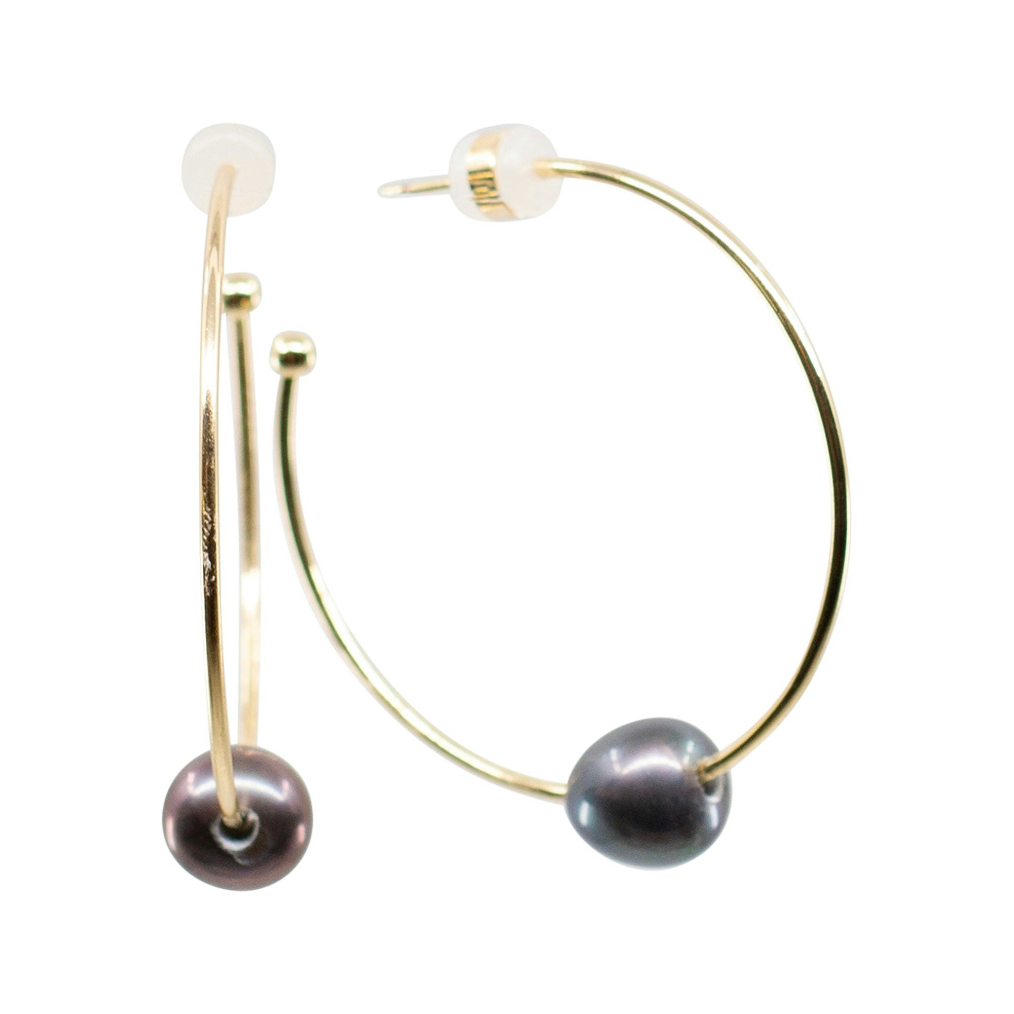 Alley - Freshwater Pearl Hoop Earrings gallery image