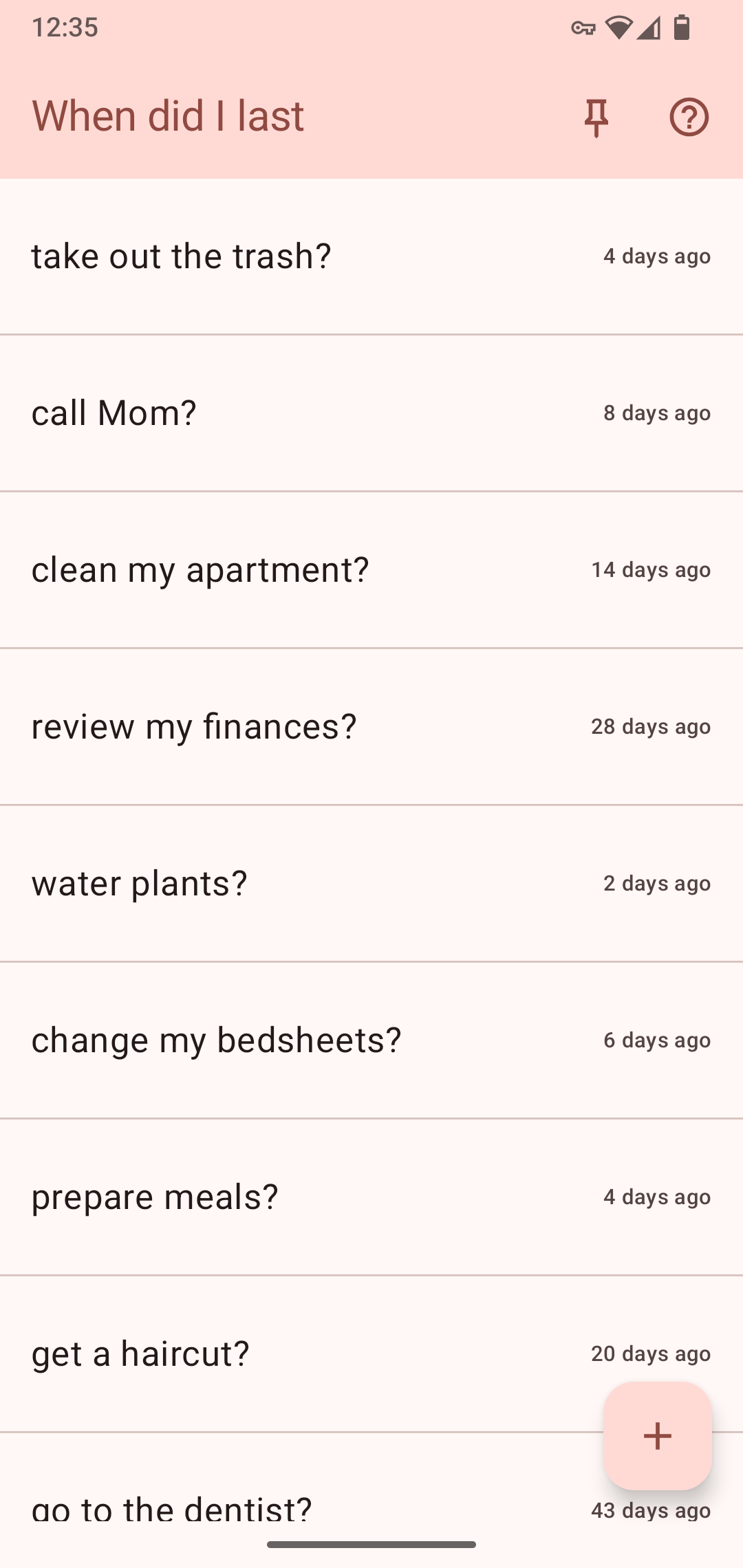 WhenDidILast - Screenshot 5 showing product features and functionality