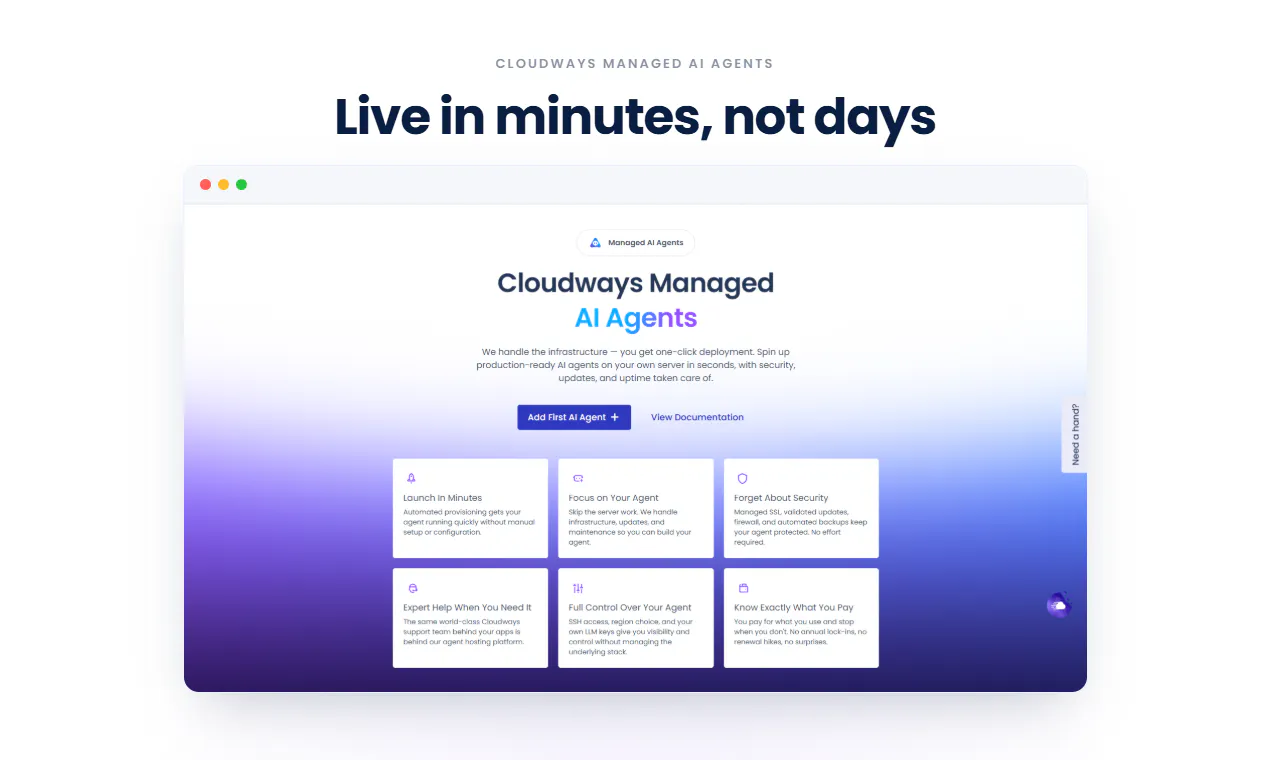 Cloudways Managed AI Agents screenshot 1