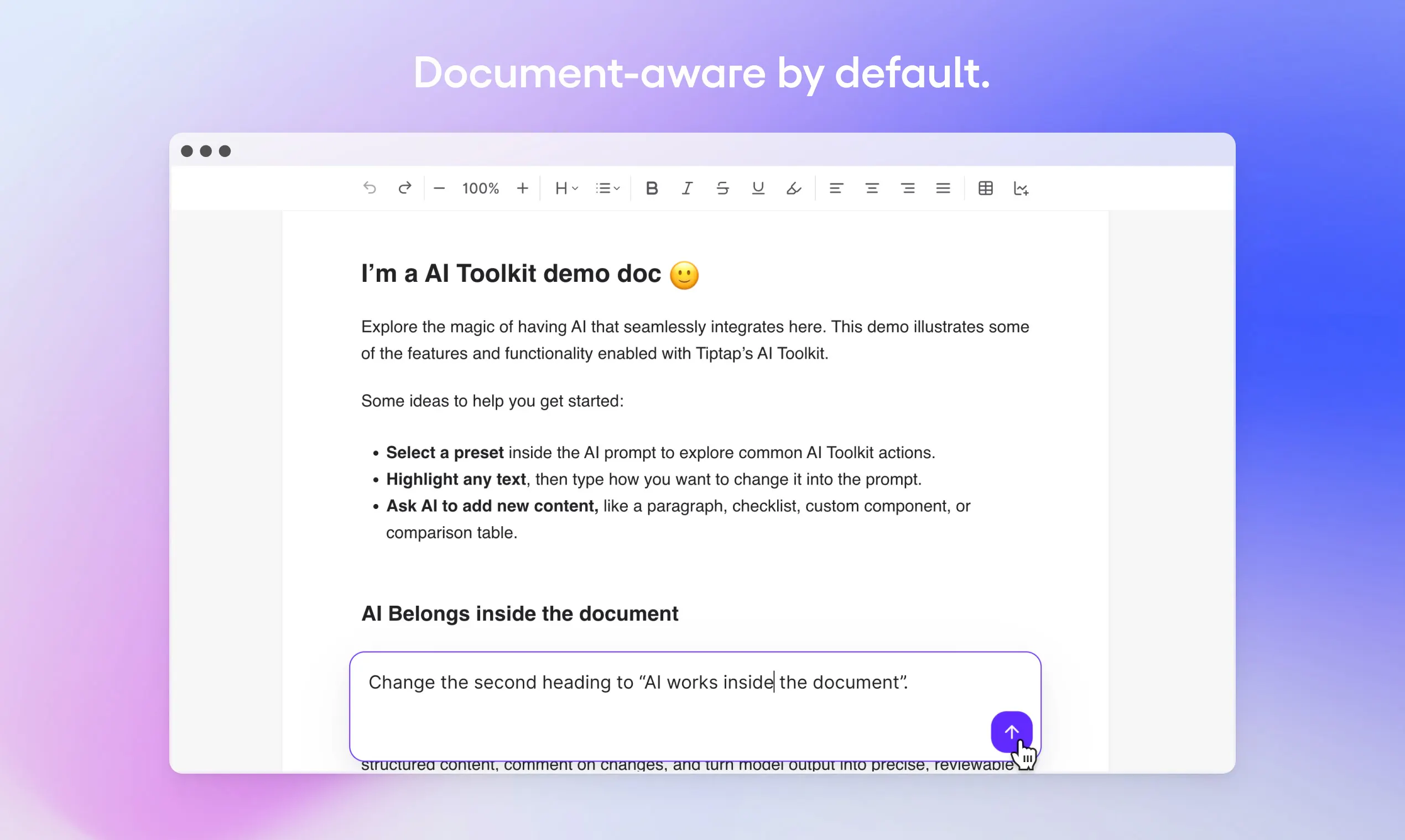 Tiptap AI Toolkit screenshot 2