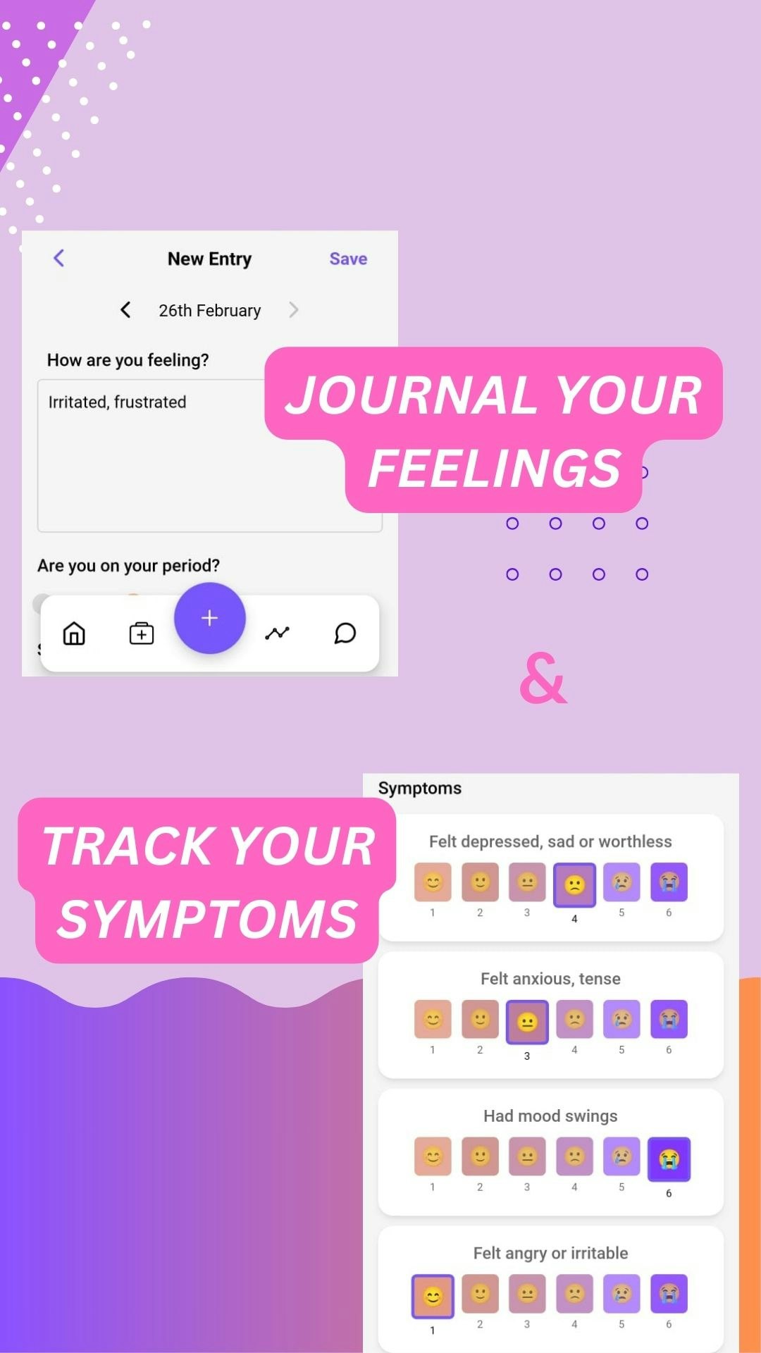 치료사 - PMS, PMDD 및 호르몬 건강 |사이클 및 기분 추적기 미디어 5