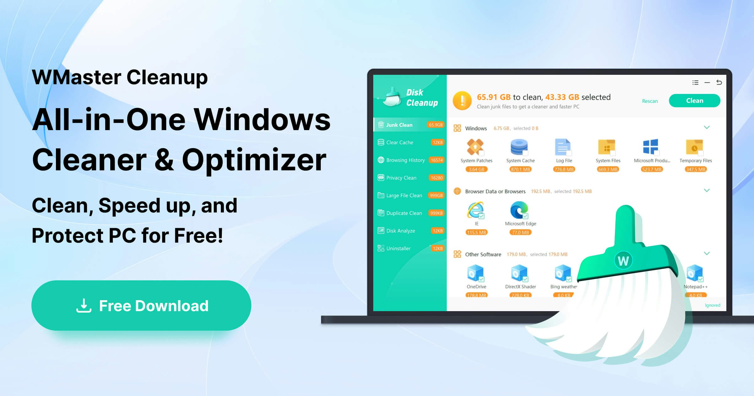 WMaster Cleanup - Main product screenshot demonstrating key features and user interface