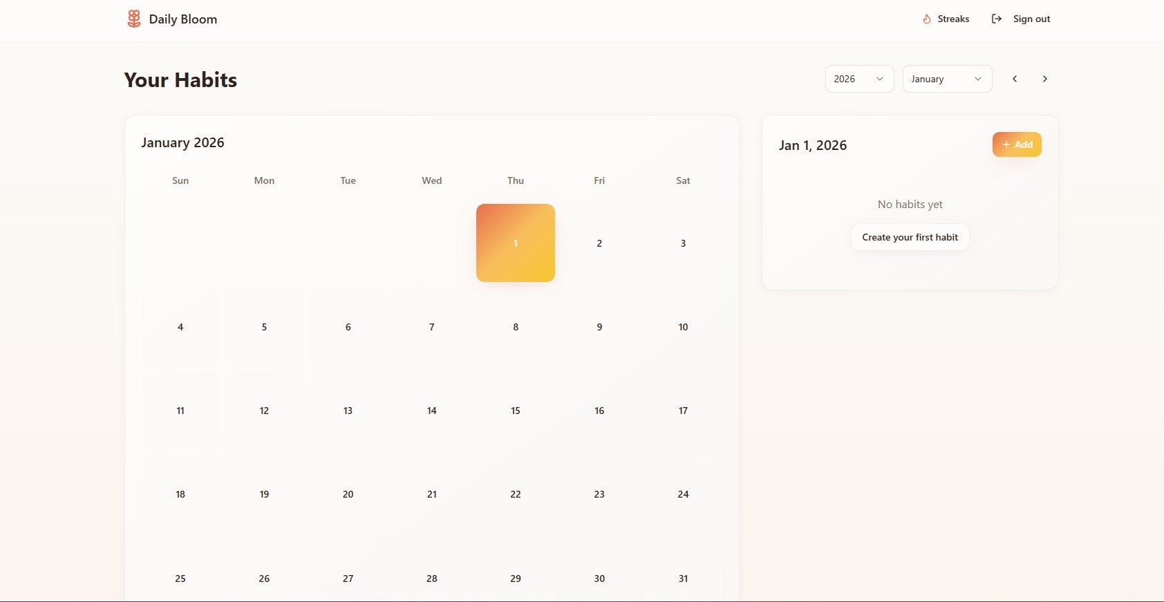 Daily Bloom - Screenshot 2 showing product features and functionality