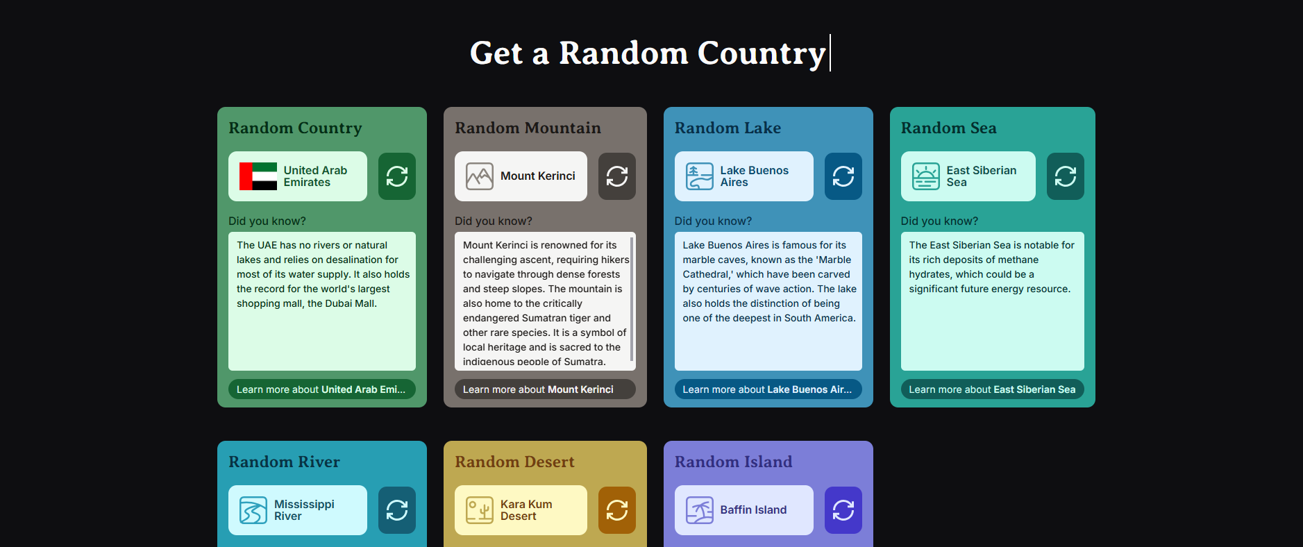 Random-Geography - Interesting trivia about countries, lakes, mountains, seas media 1