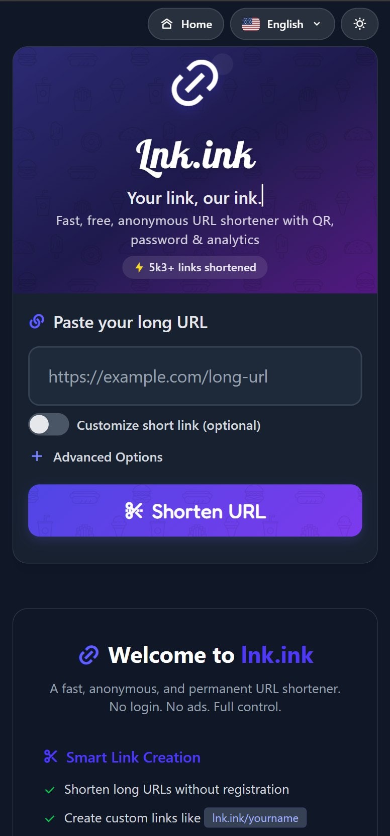 Lnk.ink - Özel takma adlı ücretsiz kısa bağlantılar, QR & Analytics medya 4