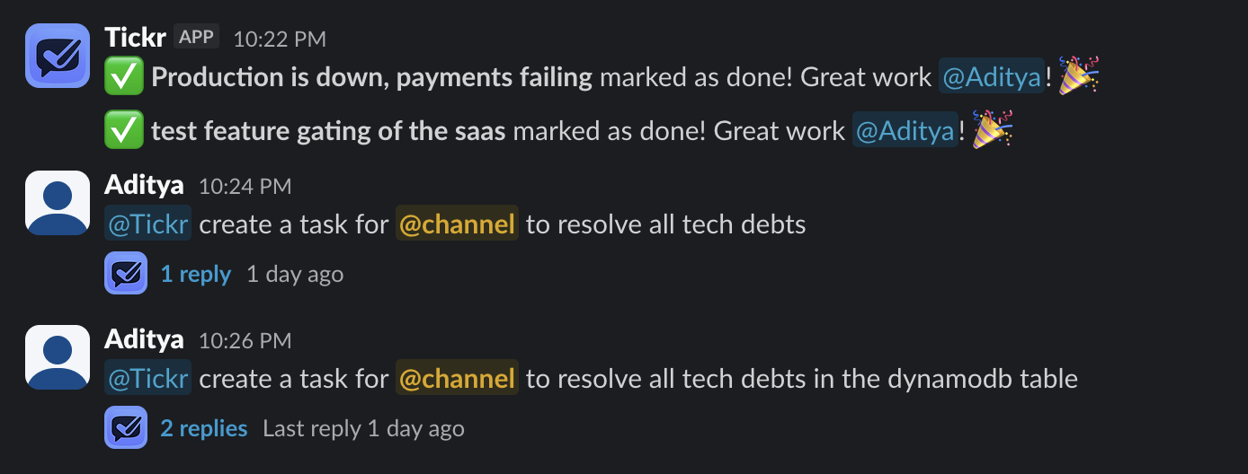 Tickr — Your AI PM, Inside Slack - Main product screenshot demonstrating key features and user interface