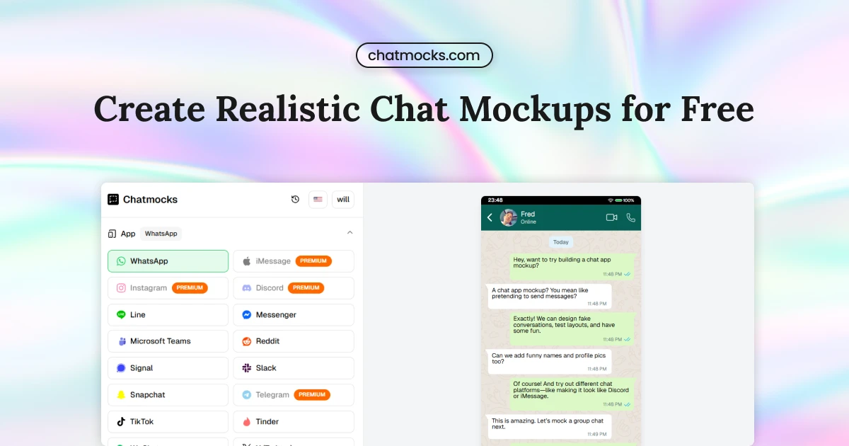 Chatmocks - Main product screenshot demonstrating key features and user interface
