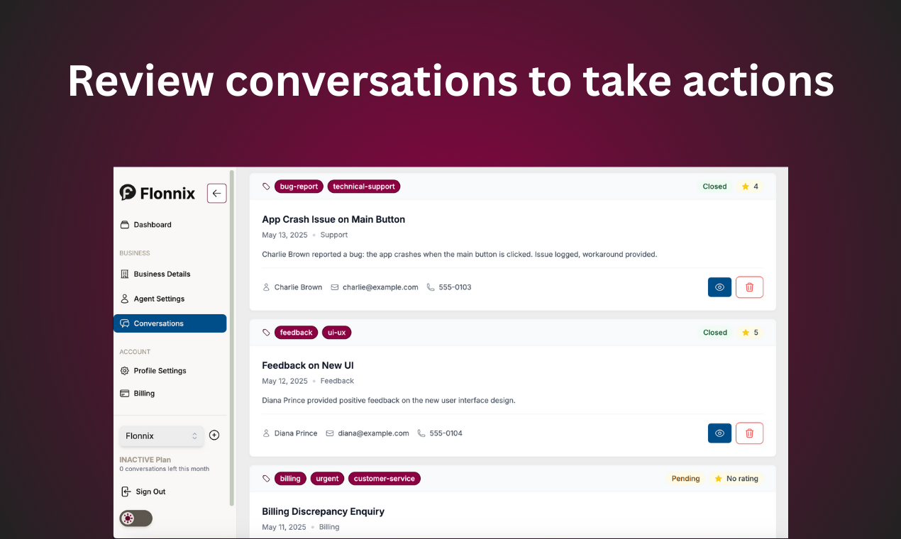 Flonnix - Smarter AI -agenten.Echte gesprekken.Echte acties. media 4