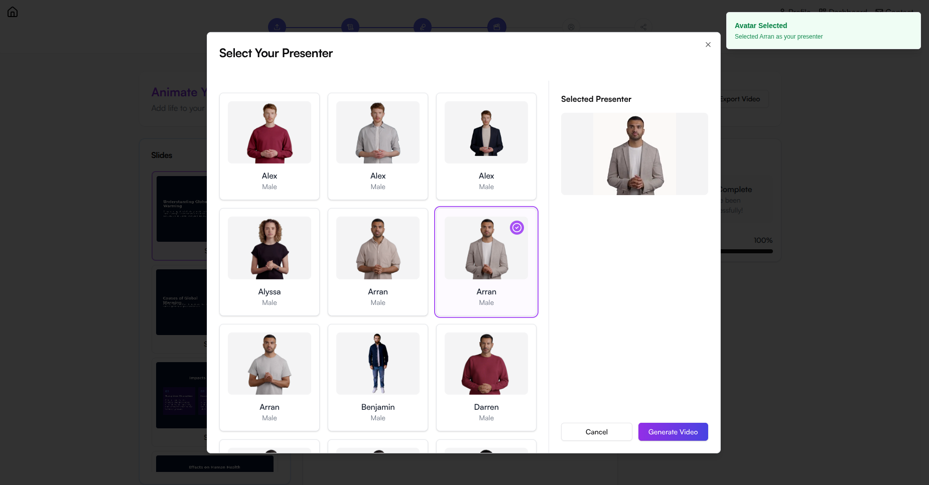 Powerpoint Video AI - Sunumu sesli ve avatar ile animasyonlu videoya dönüştürün medya 6