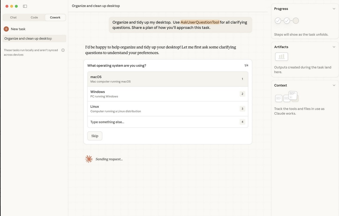 Cowork - Screenshot 2 showing product features and functionality