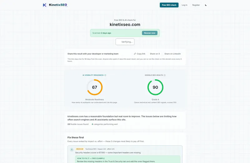 KinetixSEO screenshot 2