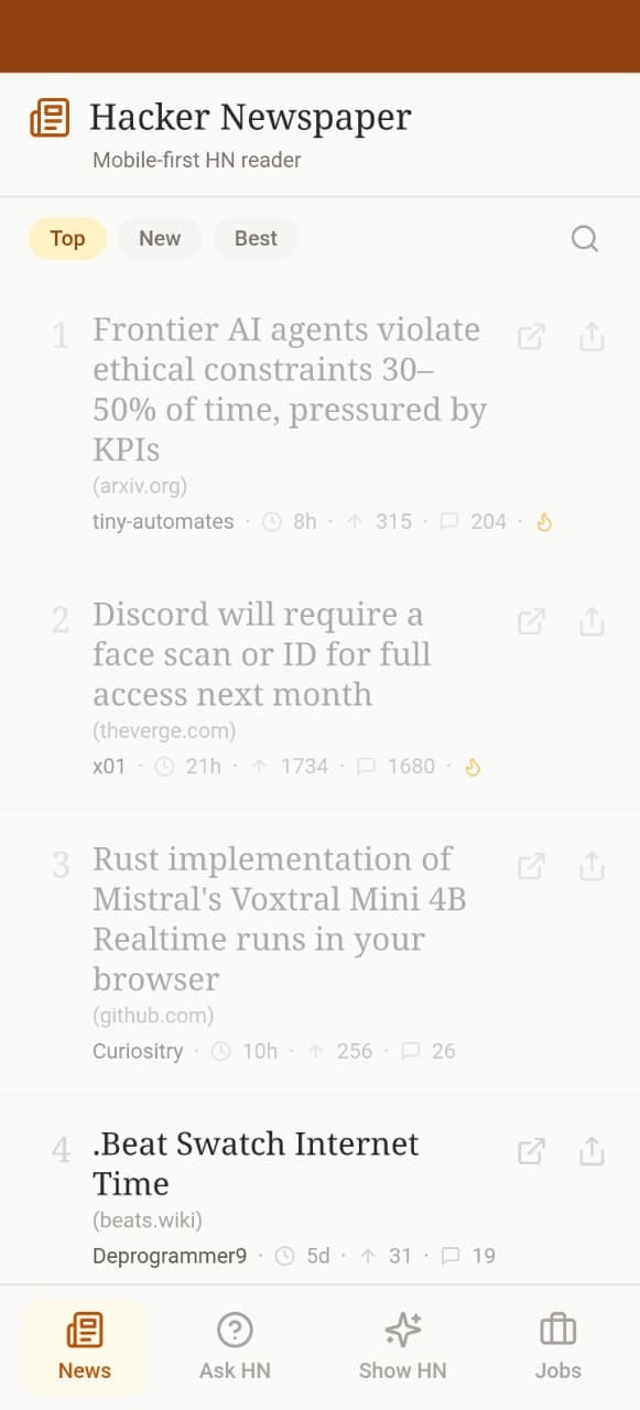 Hacker Newspaper - Main product screenshot demonstrating key features and user interface