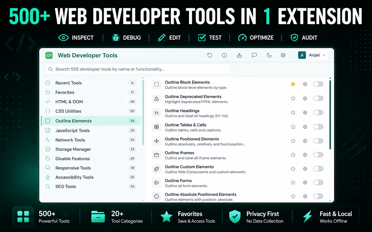Web Developer Tools gallery image