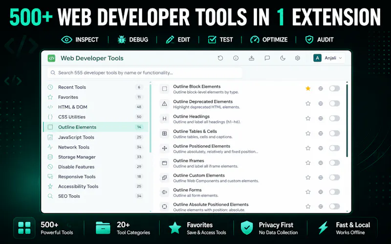 Web Developer Tools screenshot 1