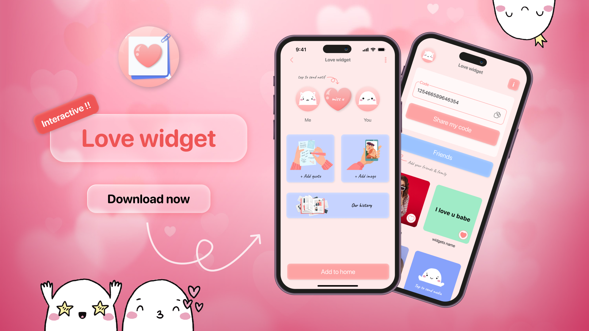 Love & Noteit Виджет от Sendit - Интерактивные виджеты, виджет IOS17, виджет любви и ноты. медиа 1