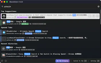 Blazwitcher: Fuzzy Search & AI Grouping gallery image