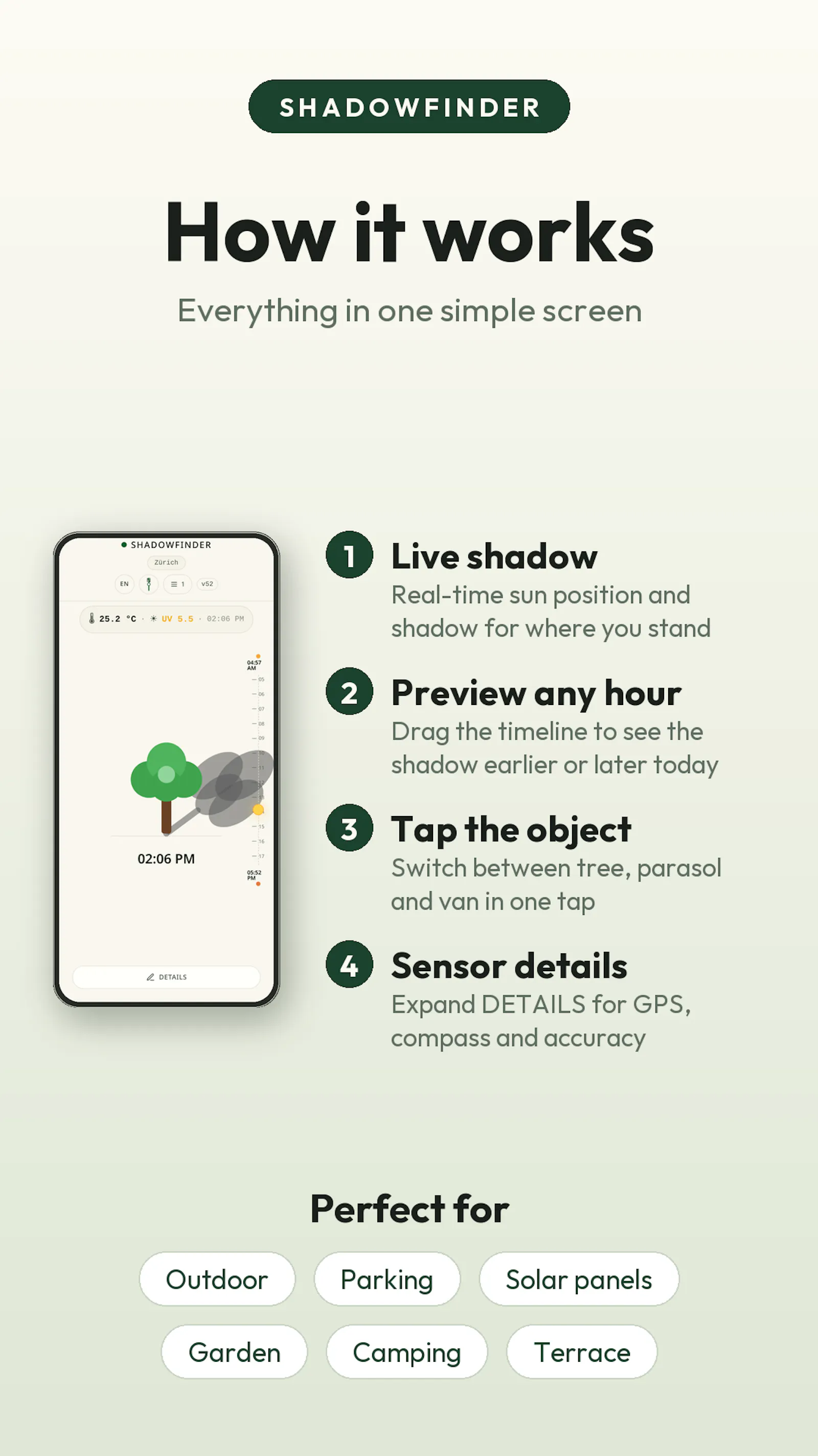 ShadowFinder — Sun Position & Shadow screenshot 1