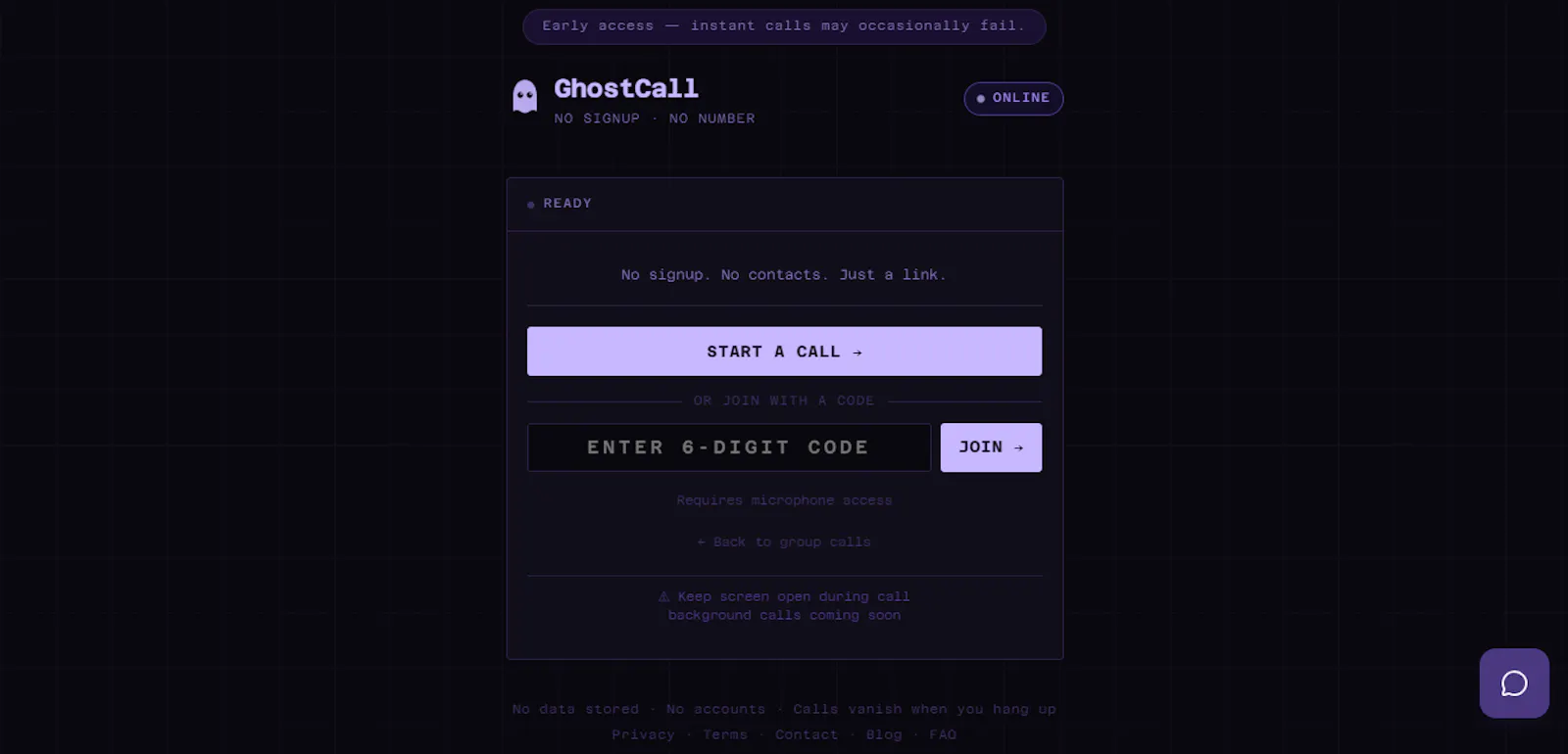 GhostCall  — Calls Without Phone Numbers screenshot 2