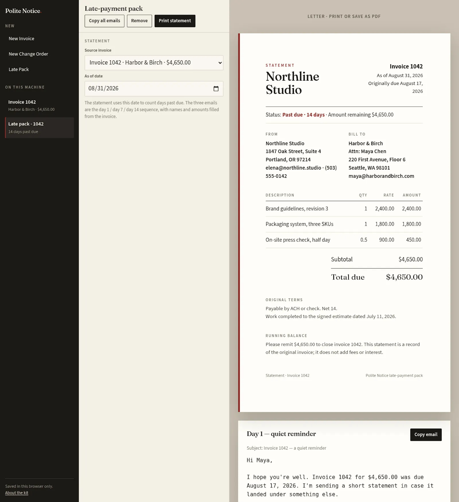 Polite Notice screenshot 1